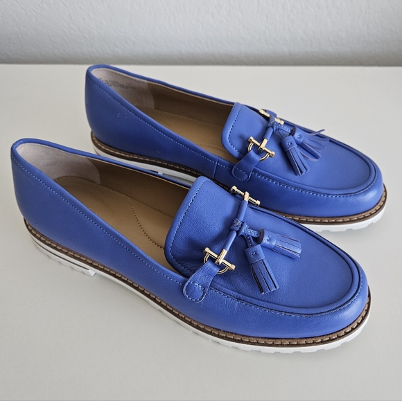Talbots Laura Tassel Horse Bit Soft Nappa Leather Loafer Biscayne Blue Women 8.5 - Picture 2 of 9